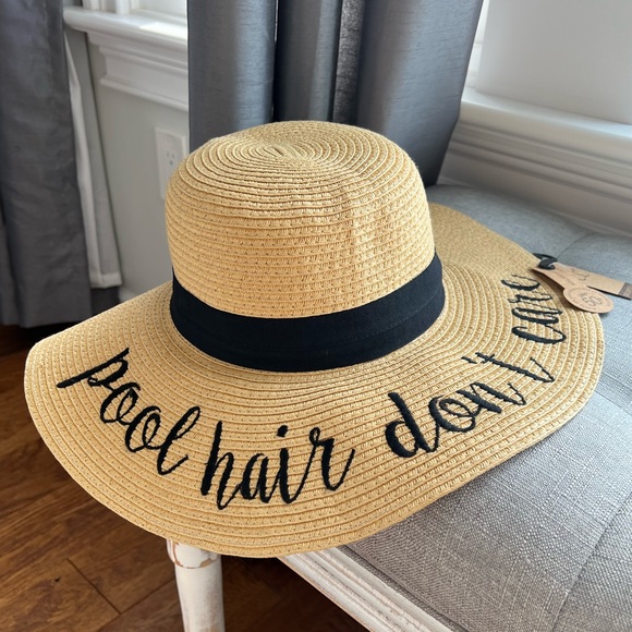 Pool Hair don’t care floppy beach sun hat - Picture 1 of 8